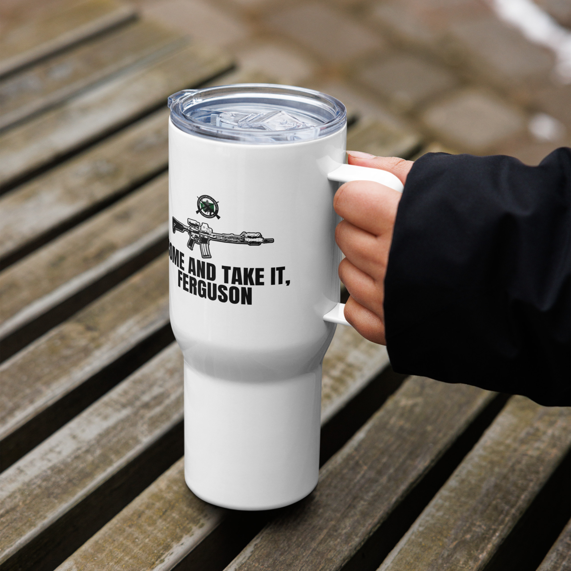 Come and Take It Ferguson - Travel mug with a handle - Image 2
